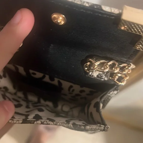 Jessica Simpson mini snake style pattern mini purse bag natural python chain - Picture 7 of 13